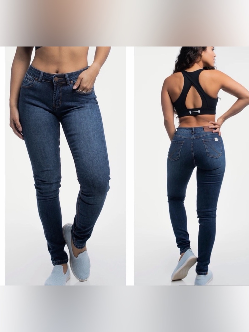 NWT Barbell Apparel Women’s Slim Athletic Fit Jeans‎ in Blue Fade.